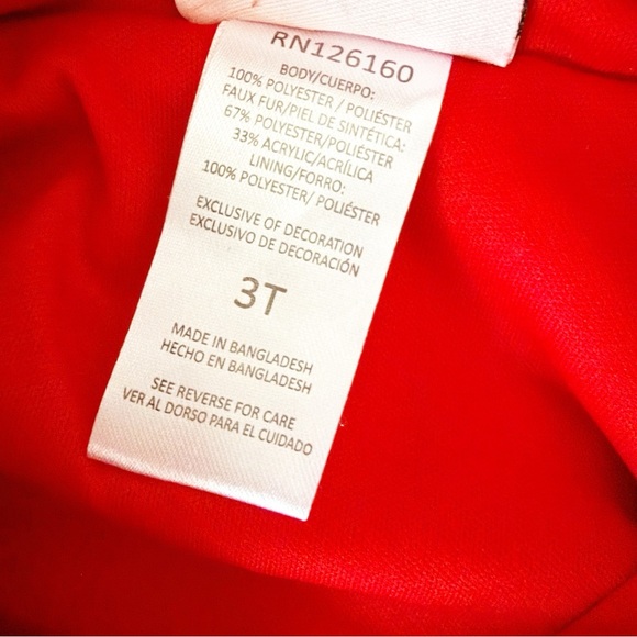 3T Little Lass Faux Fur Reindeer Coat Christmas - Picture 3 of 5